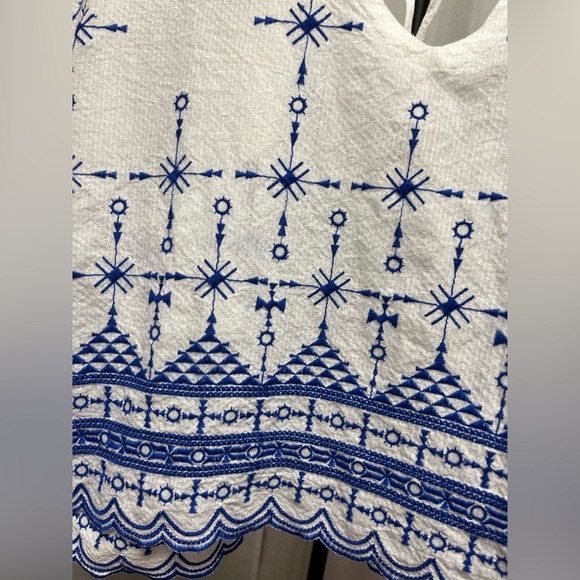 Bardot Royal and white boho top | size Large - Picture 4 of 7